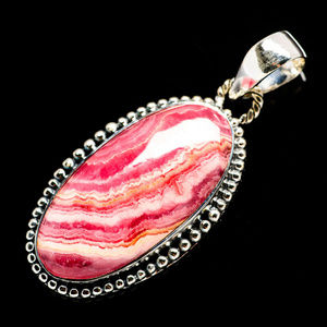 Pink Rhodochrosite Sterling Silver Pendant SS